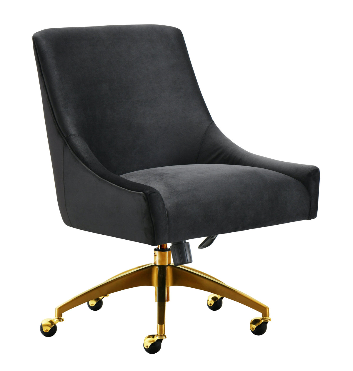 Beatrix Performance Velvet Office Swivel Chair in Black by TOV Furniture – photo 3 of 6