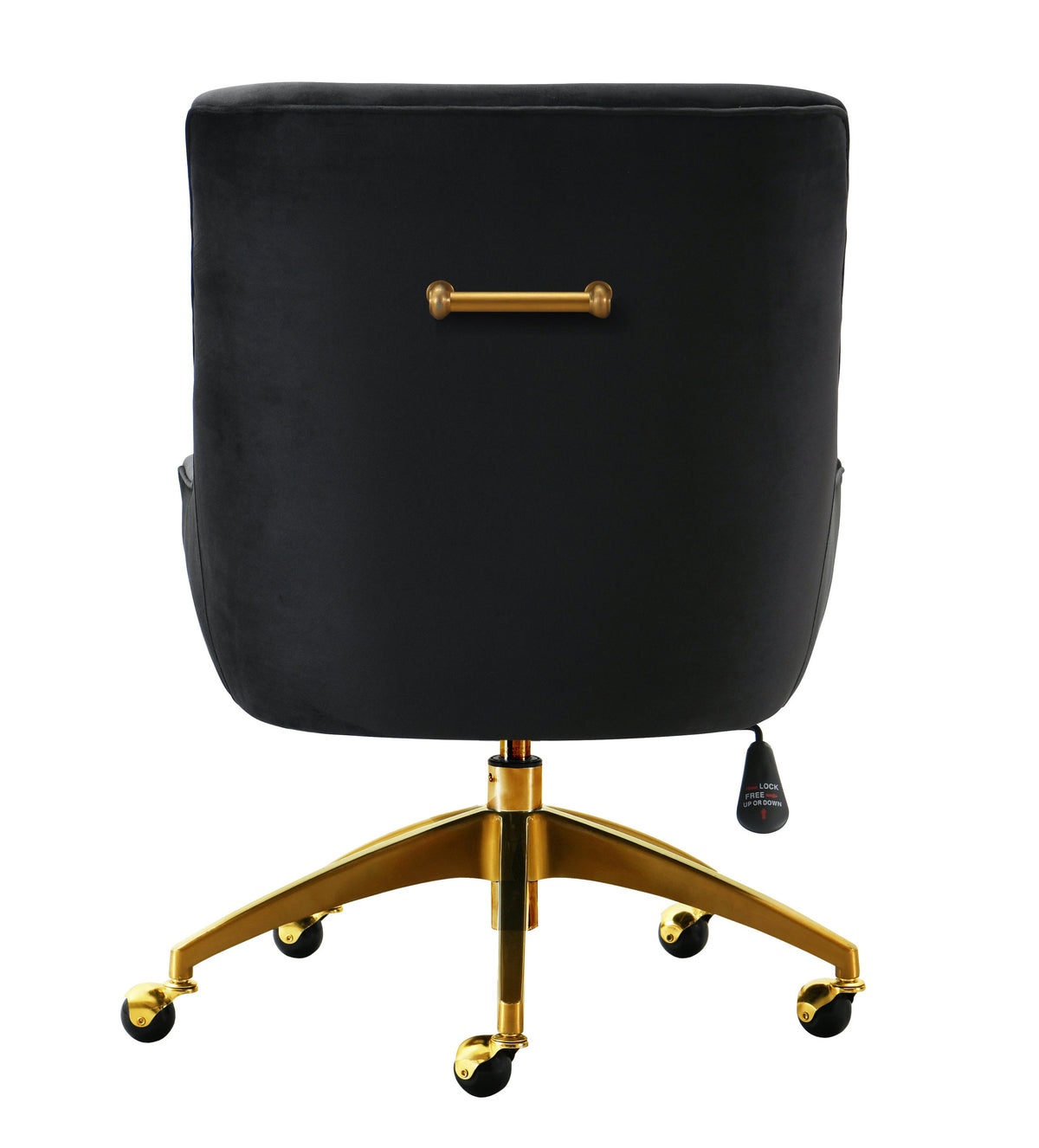 Beatrix Performance Velvet Office Swivel Chair in Black by TOV Furniture – photo 4 of 6
