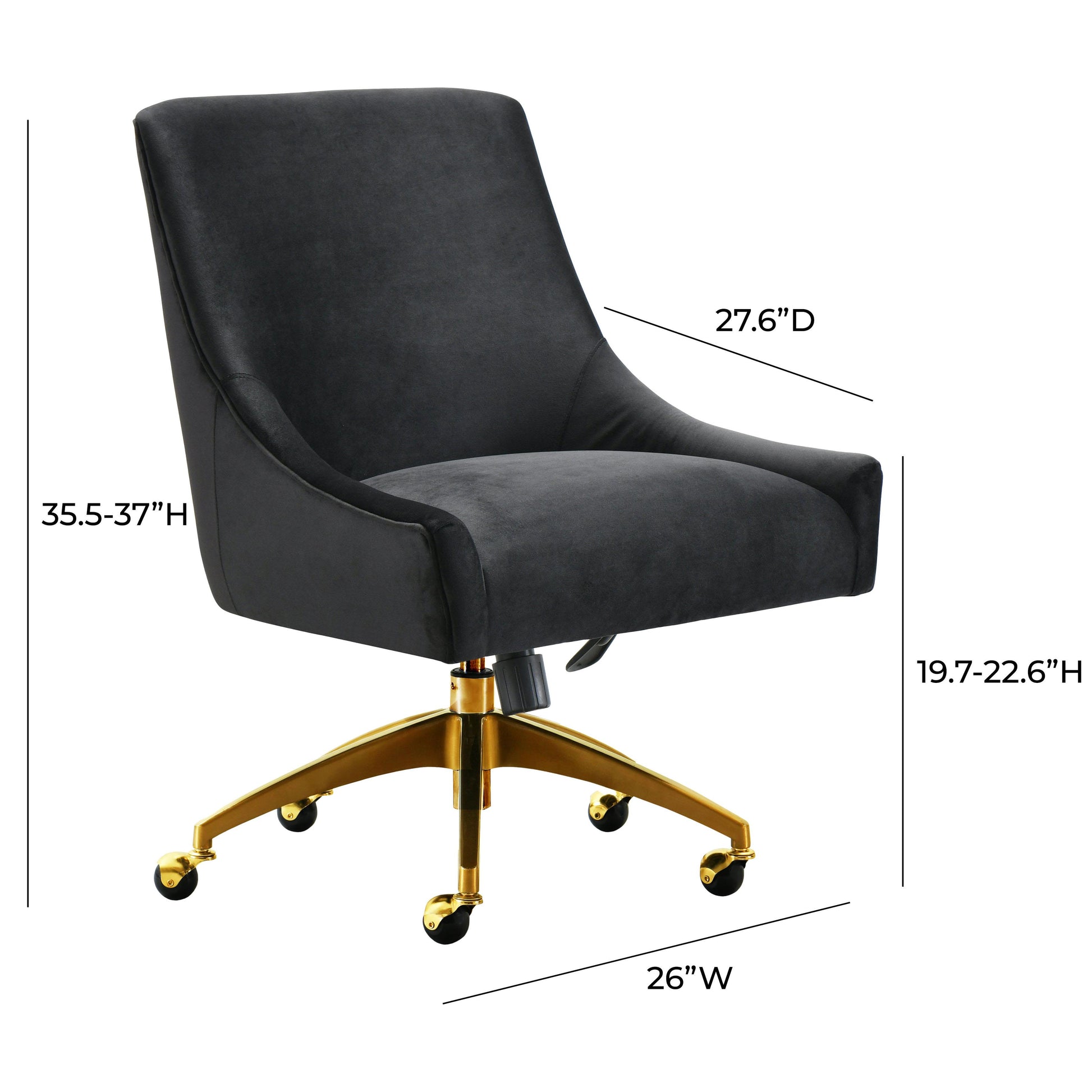 Beatrix Velvet Office Swivel Chair by TOV H7233