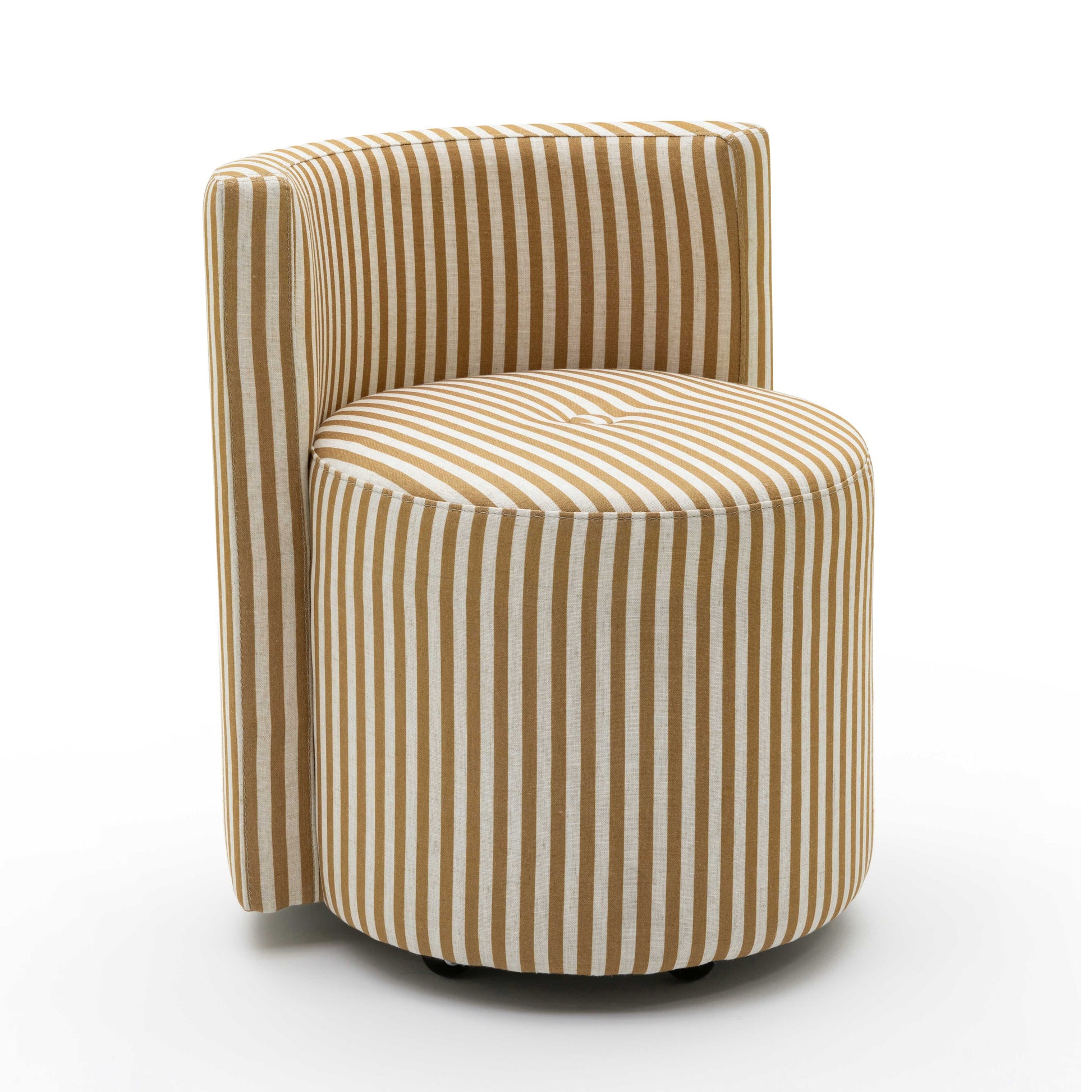 Alyssa Striped Performance Linen Rolling Desk Chair Mustard Yellow by Tov Furniture