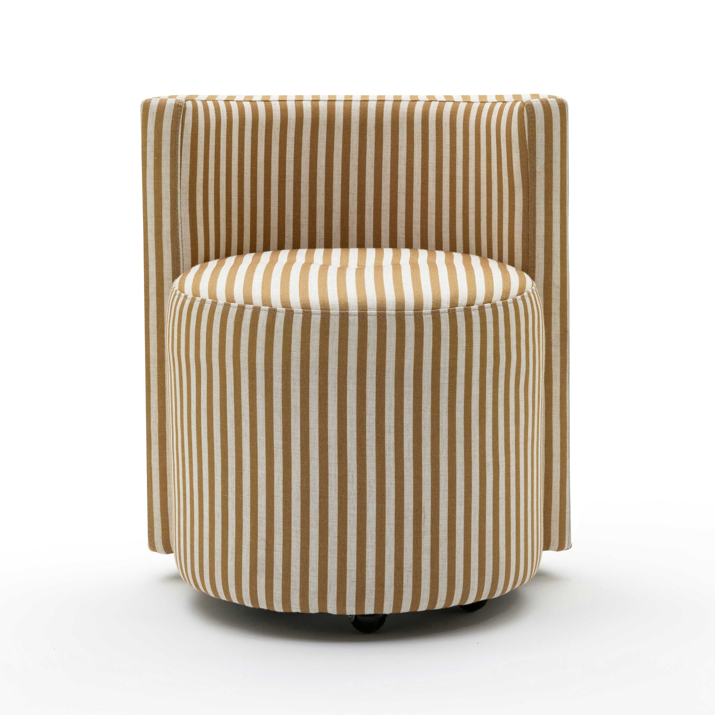Alyssa Striped Performance Linen Rolling Desk Chair Mustard Yellow by Tov Furniture