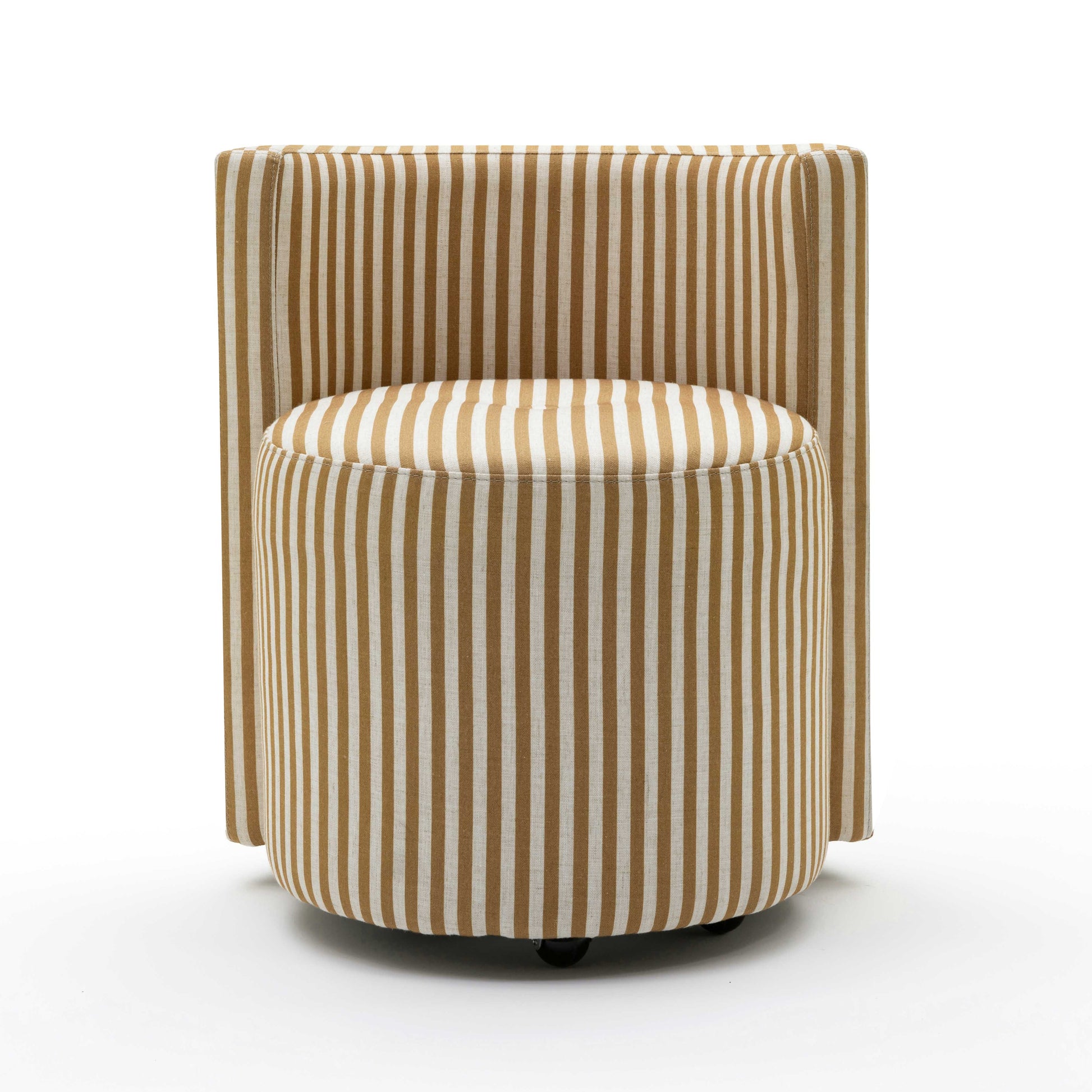 Alyssa Striped Performance Linen Rolling Desk Chair Mustard Yellow by Tov Furniture
