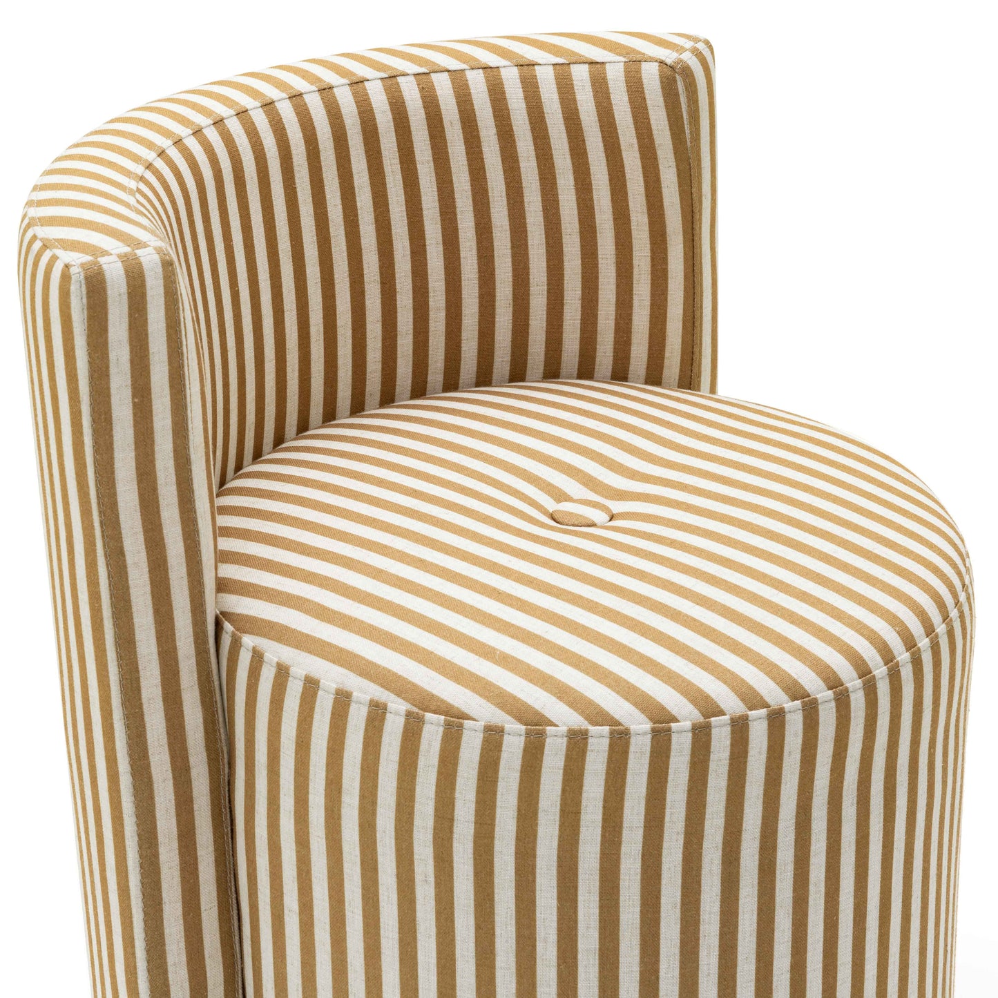 Alyssa Striped Performance Linen Rolling Desk Chair Mustard Yellow by Tov Furniture