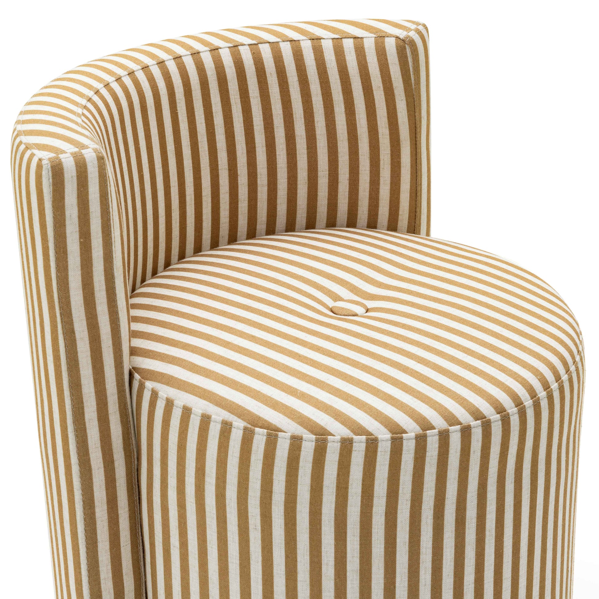 Alyssa Striped Performance Linen Rolling Desk Chair Mustard Yellow by Tov Furniture