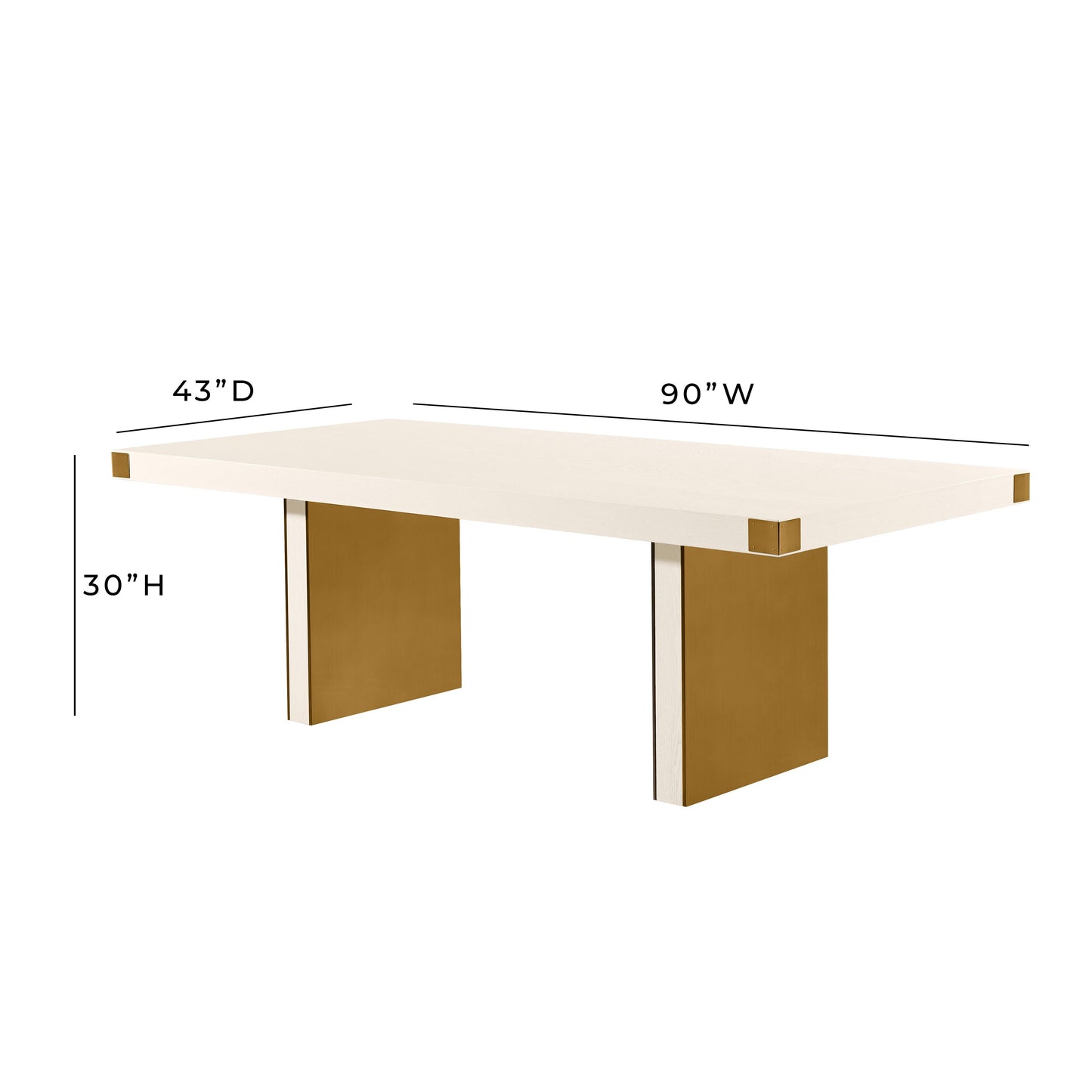 Selena 90 Ash Rectangular Dining Table by TOV Ihd68563
