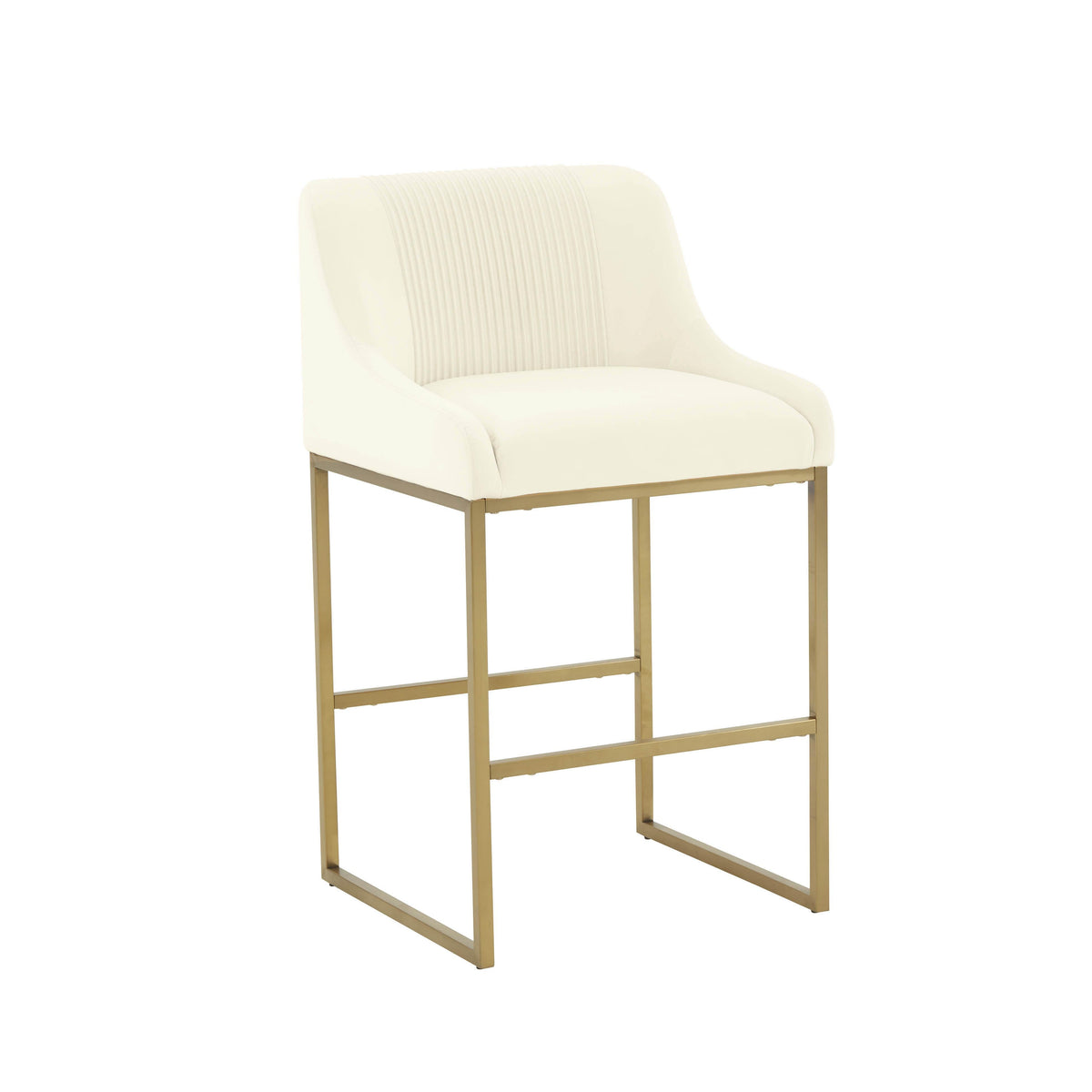 Lisa Cream Pleated Performance Velvet Counter Stool by Inspire Me! Home Decor by TOV Furniture – photo 1 of 6