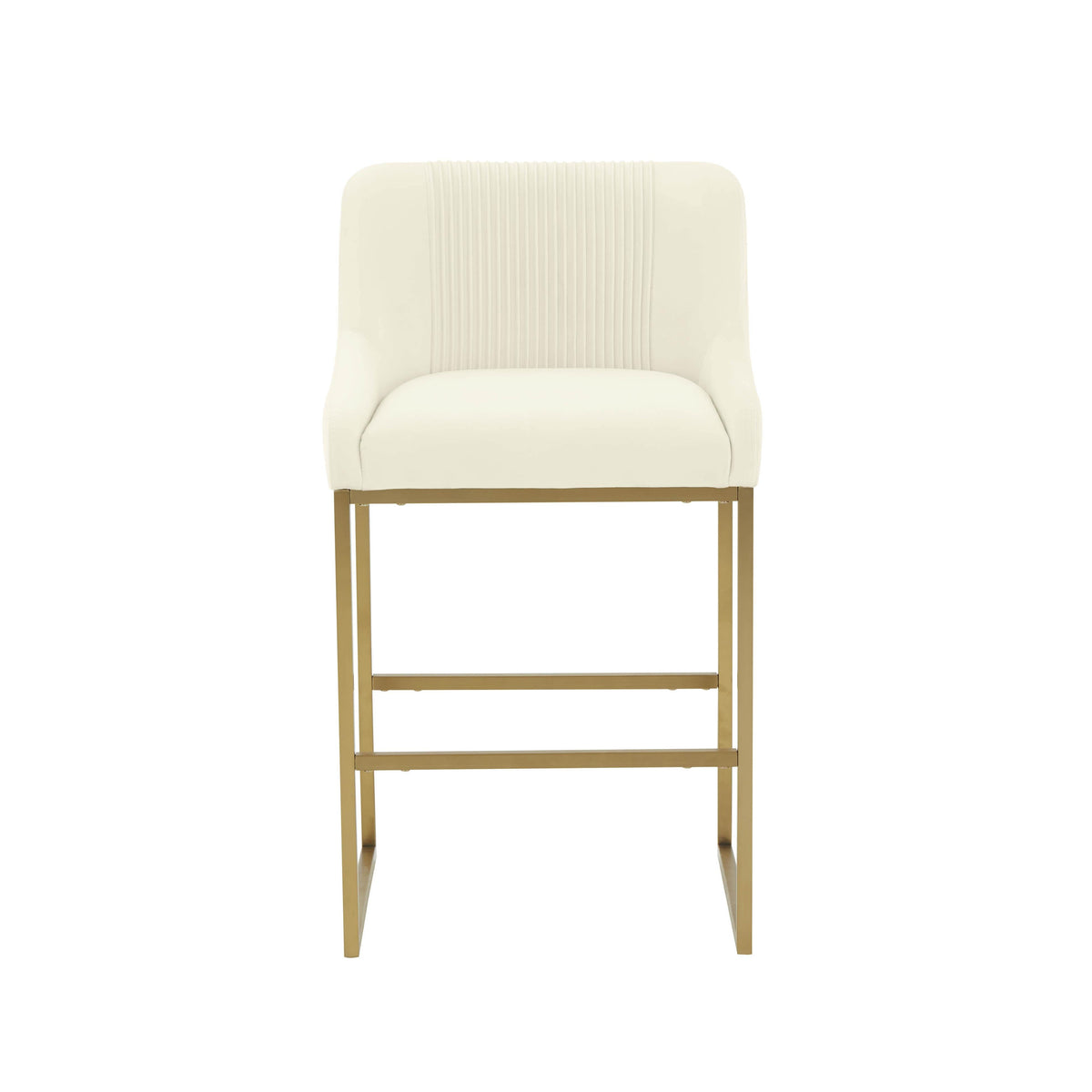 Lisa Cream Pleated Performance Velvet Counter Stool by Inspire Me! Home Decor by TOV Furniture – photo 3 of 6