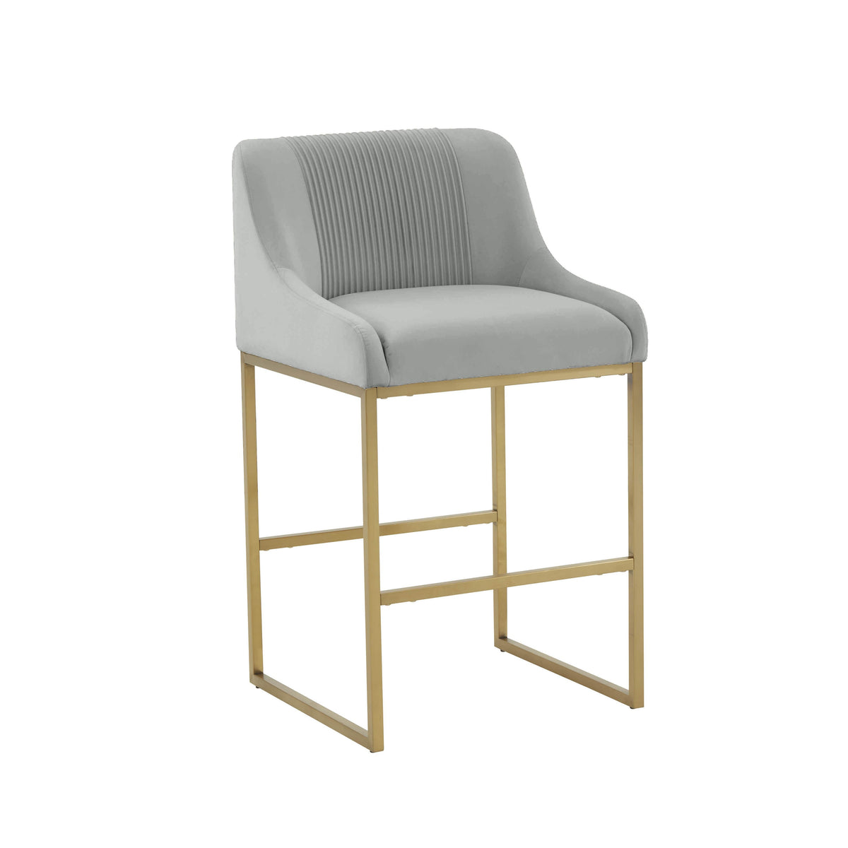 Lisa Grey Pleated Performance Velvet Counter Stool by Inspire Me! Home Decor by TOV Furniture – photo 1 of 6