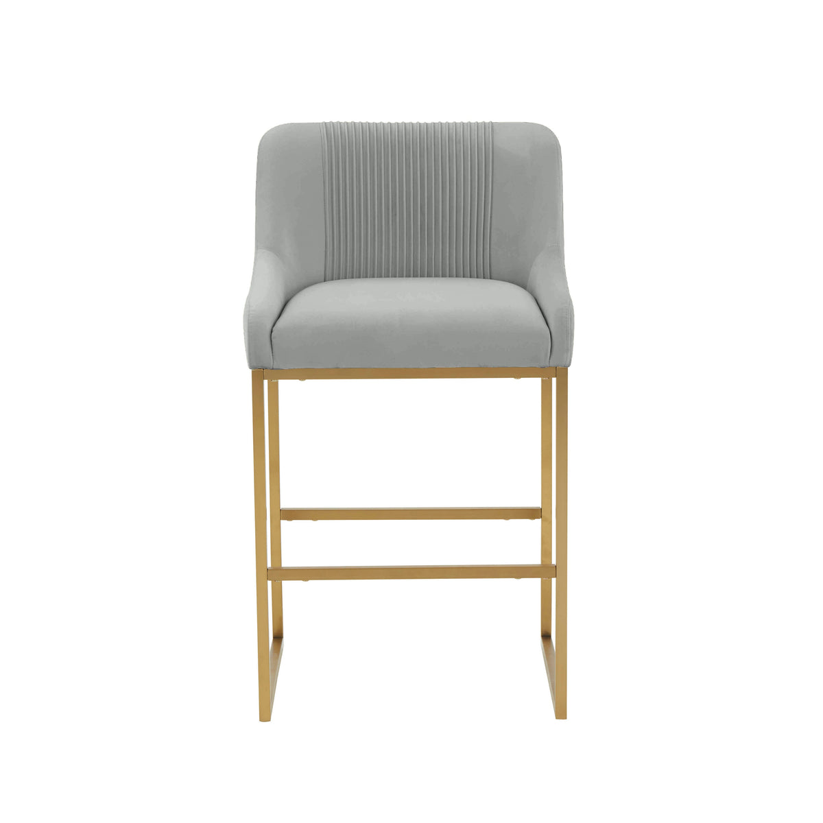 Lisa Grey Pleated Performance Velvet Counter Stool by Inspire Me! Home Decor by TOV Furniture – photo 2 of 6