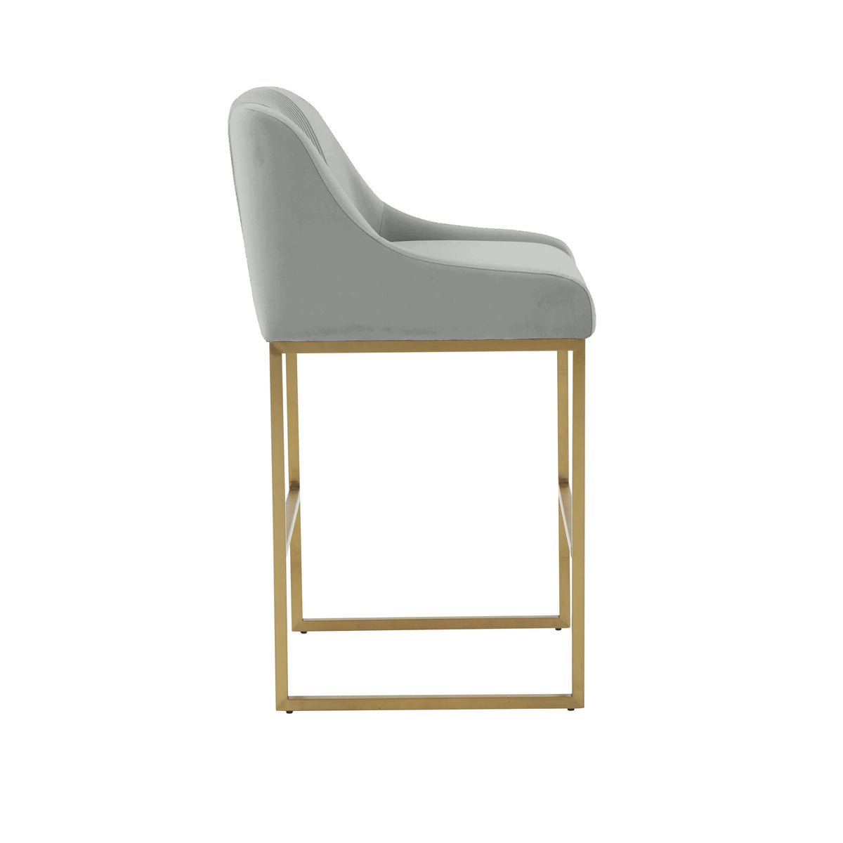Lisa Grey Pleated Performance Velvet Counter Stool by Inspire Me! Home Decor by TOV Furniture – photo 3 of 6