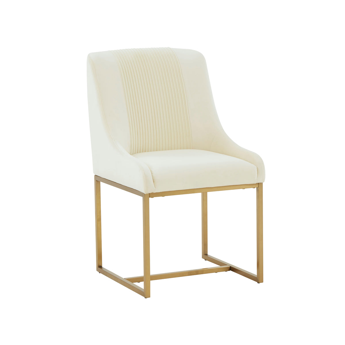 Lisa Cream Pleated Performance Velvet Dining Chair by Inspire Me! Home Decor by TOV Furniture – photo 1 of 6
