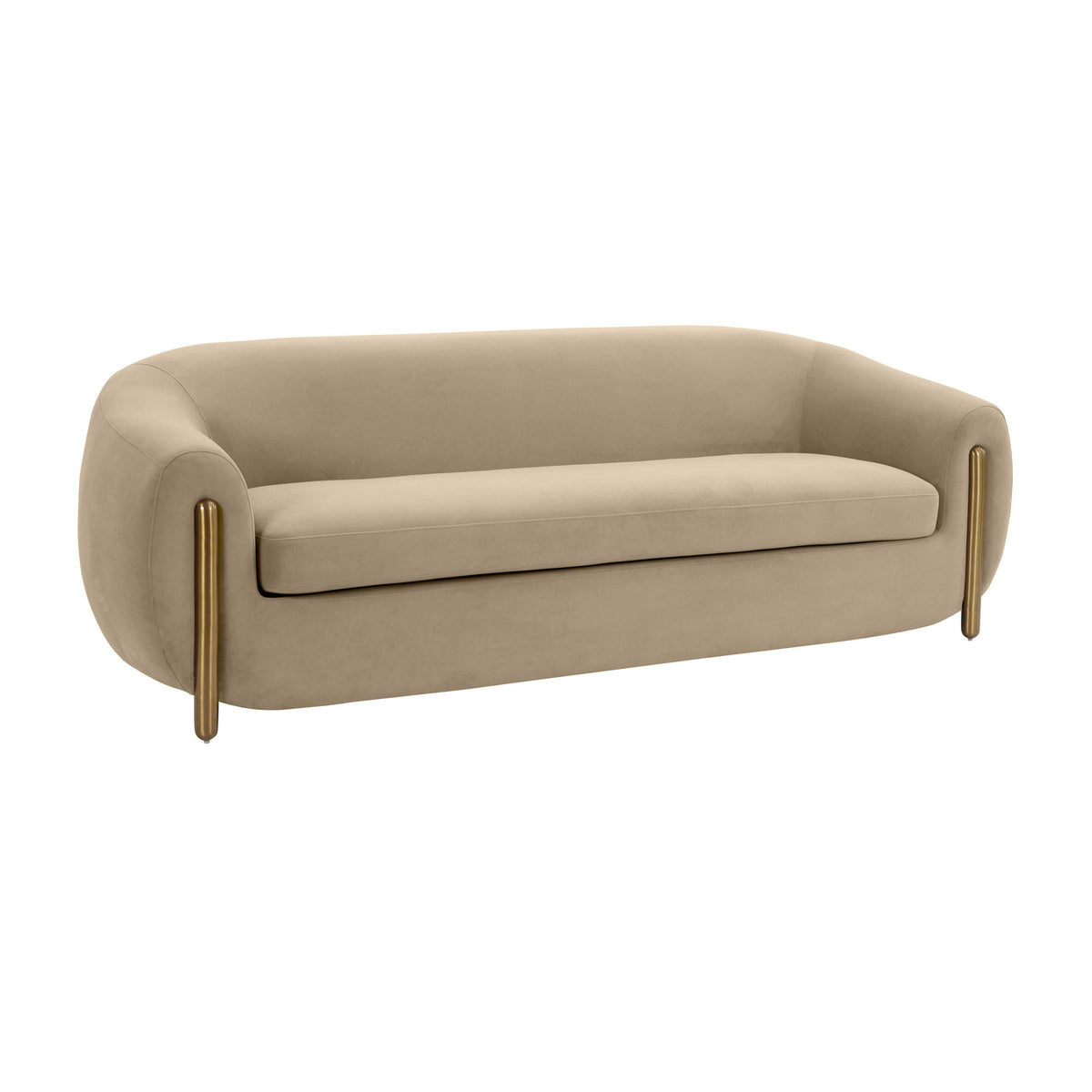 Lina 93" Cafe Au Lait Brown Performance Velvet Sofa by Inspire Me! Home Decor by TOV Furniture – photo 1 of 7