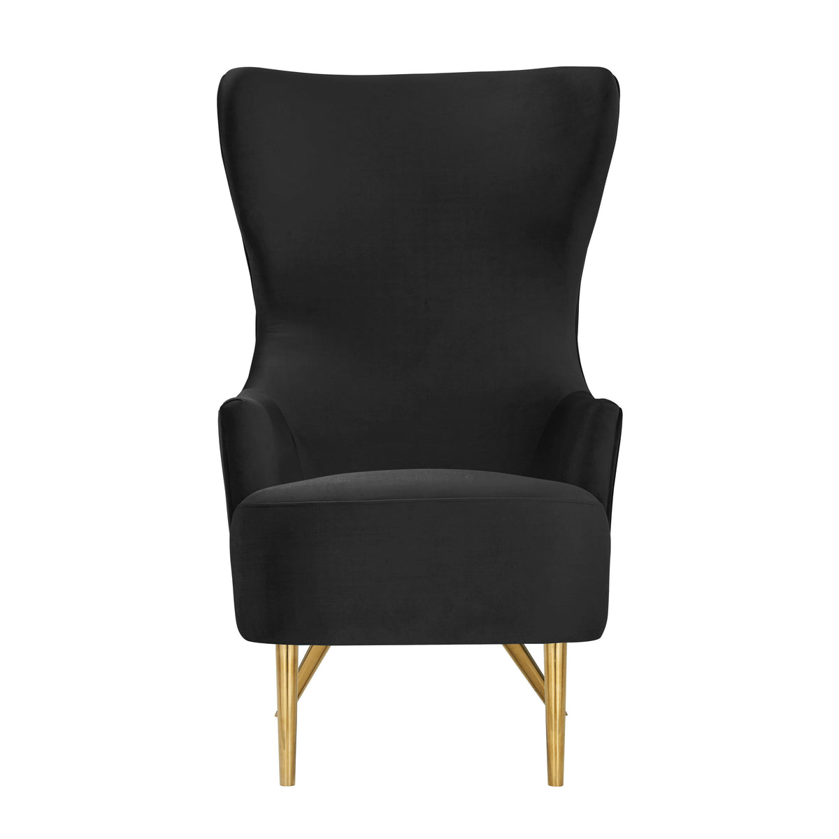 Julia Performance Velvet Wingback Accent Chair in Black by TOV Furniture – photo 3 of 6
