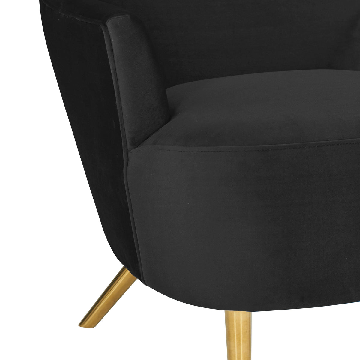 Julia Performance Velvet Wingback Accent Chair in Black by TOV Furniture – photo 5 of 6