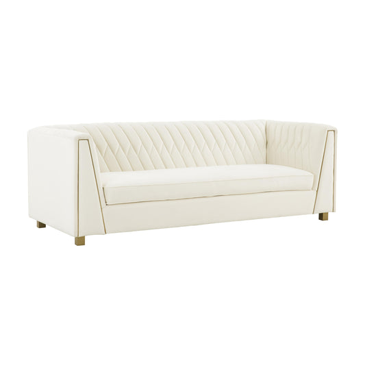 Wafa 87 Cream Velvet Sofa by TOV Ihs68203