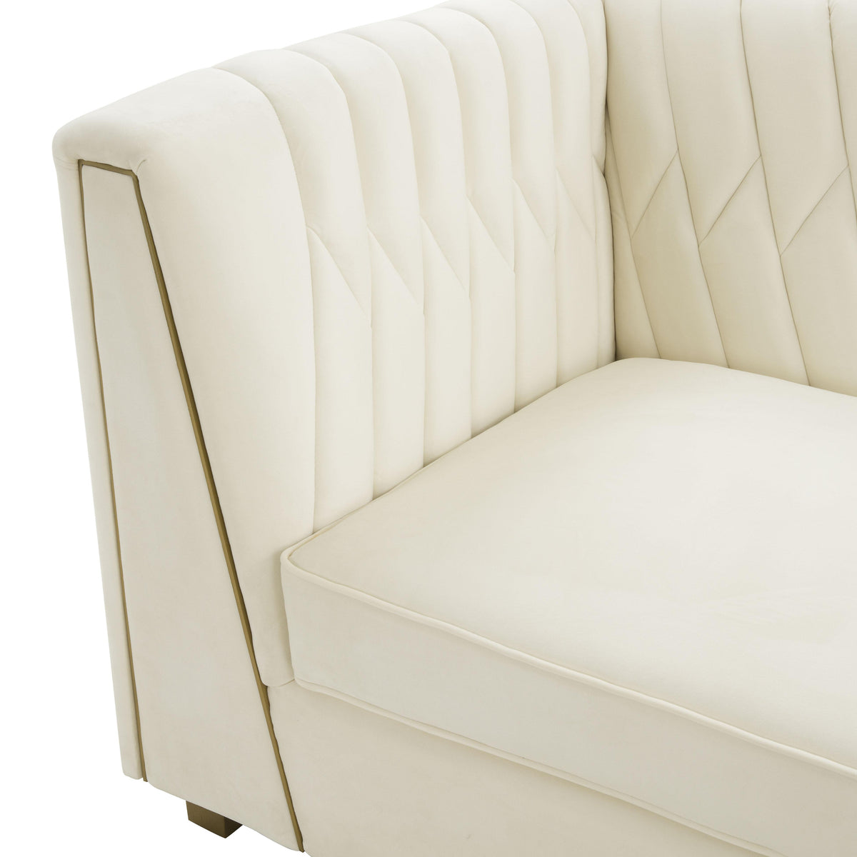 Wafa 87" Cream Performance Velvet Sofa by TOV Furniture – photo 5 of 6
