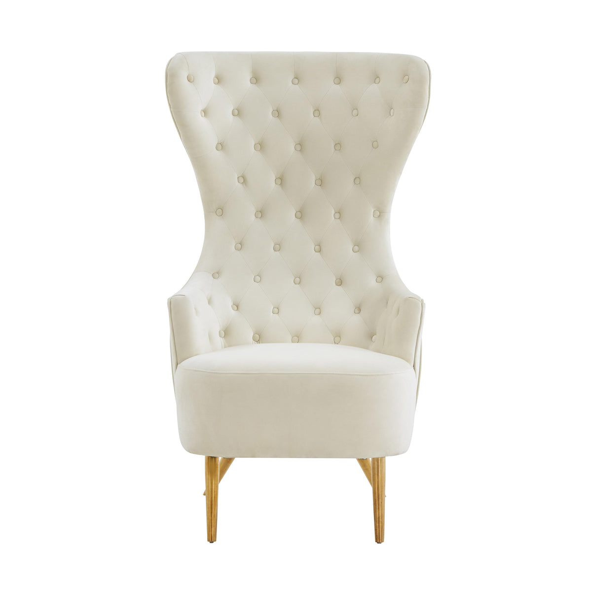 Jezebel Performance Velvet Wingback Accent Chair in Cream by TOV Furniture – photo 3 of 6