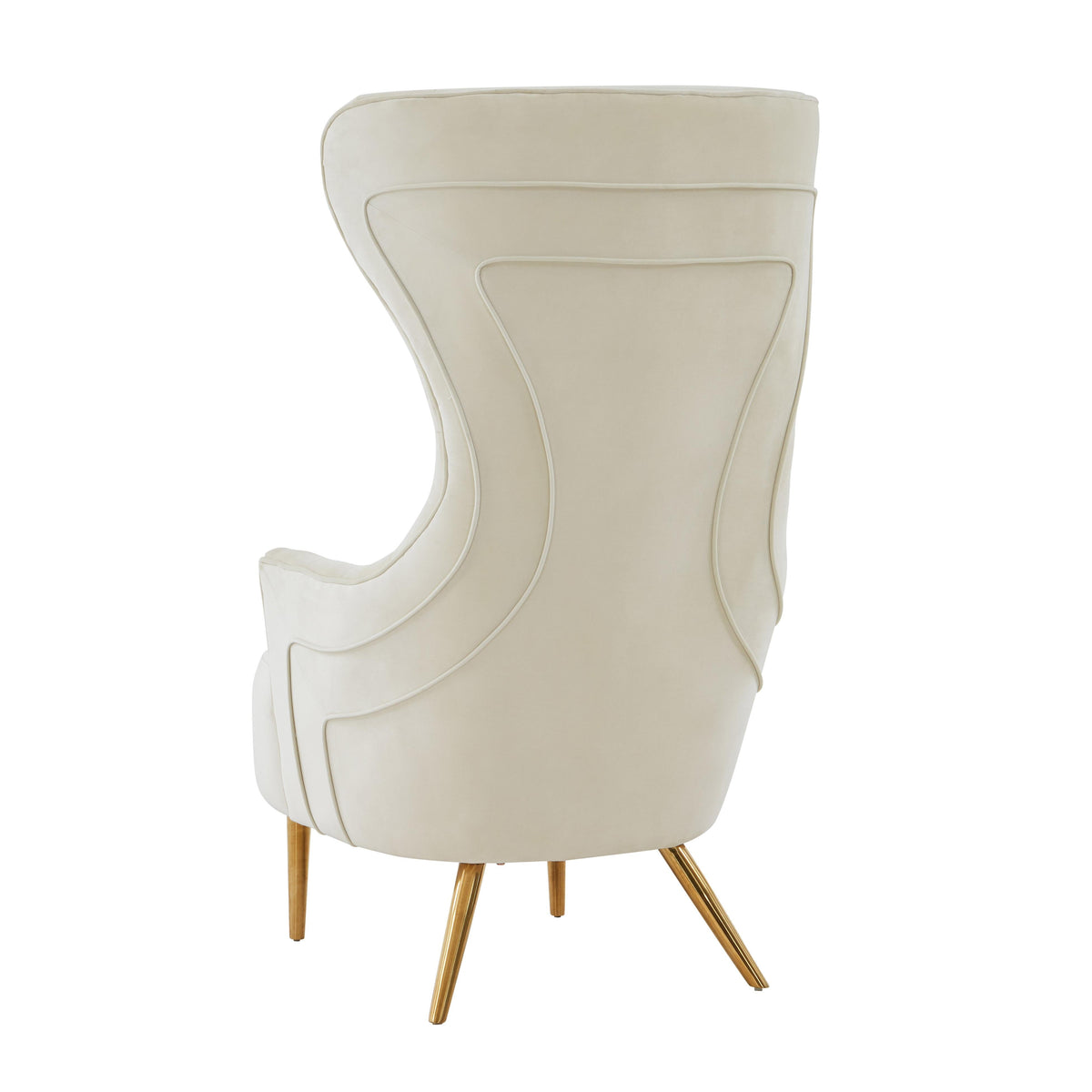Jezebel Performance Velvet Wingback Accent Chair in Cream by TOV Furniture – photo 5 of 6
