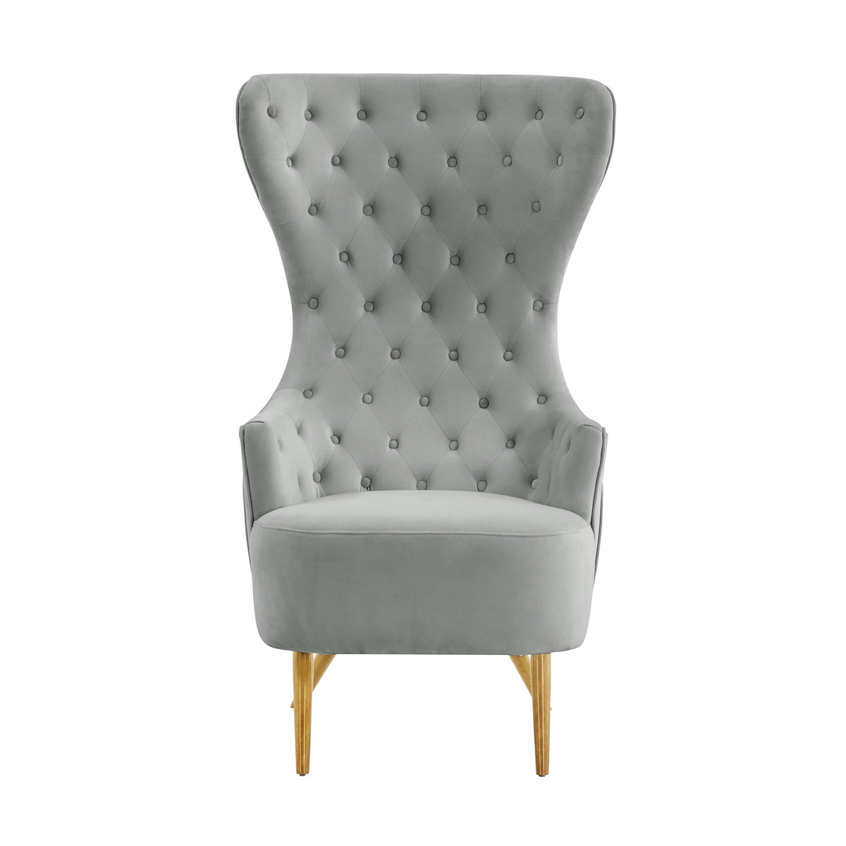 Jezebel Performance Velvet Wingback Accent Chair in Grey by TOV Furniture – photo 3 of 6