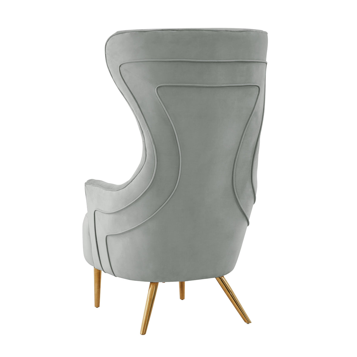 Jezebel Performance Velvet Wingback Accent Chair in Grey by TOV Furniture – photo 5 of 6