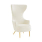 Julia Velvet Channel Tufted Wingback Chair by TOV Ihs68510