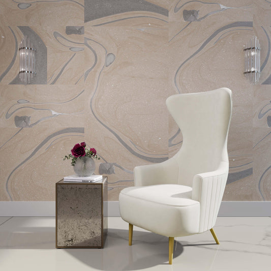 Julia Performance Velvet Channel Tufted Wingback Accent Chair in Cream by TOV Furniture – photo 2 of 7