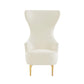 Julia Velvet Channel Tufted Wingback Chair by TOV Ihs68510