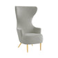 Julia Velvet Channel Tufted Wingback Chair by TOV Ihs68510