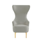 Julia Velvet Channel Tufted Wingback Chair by TOV Ihs68509