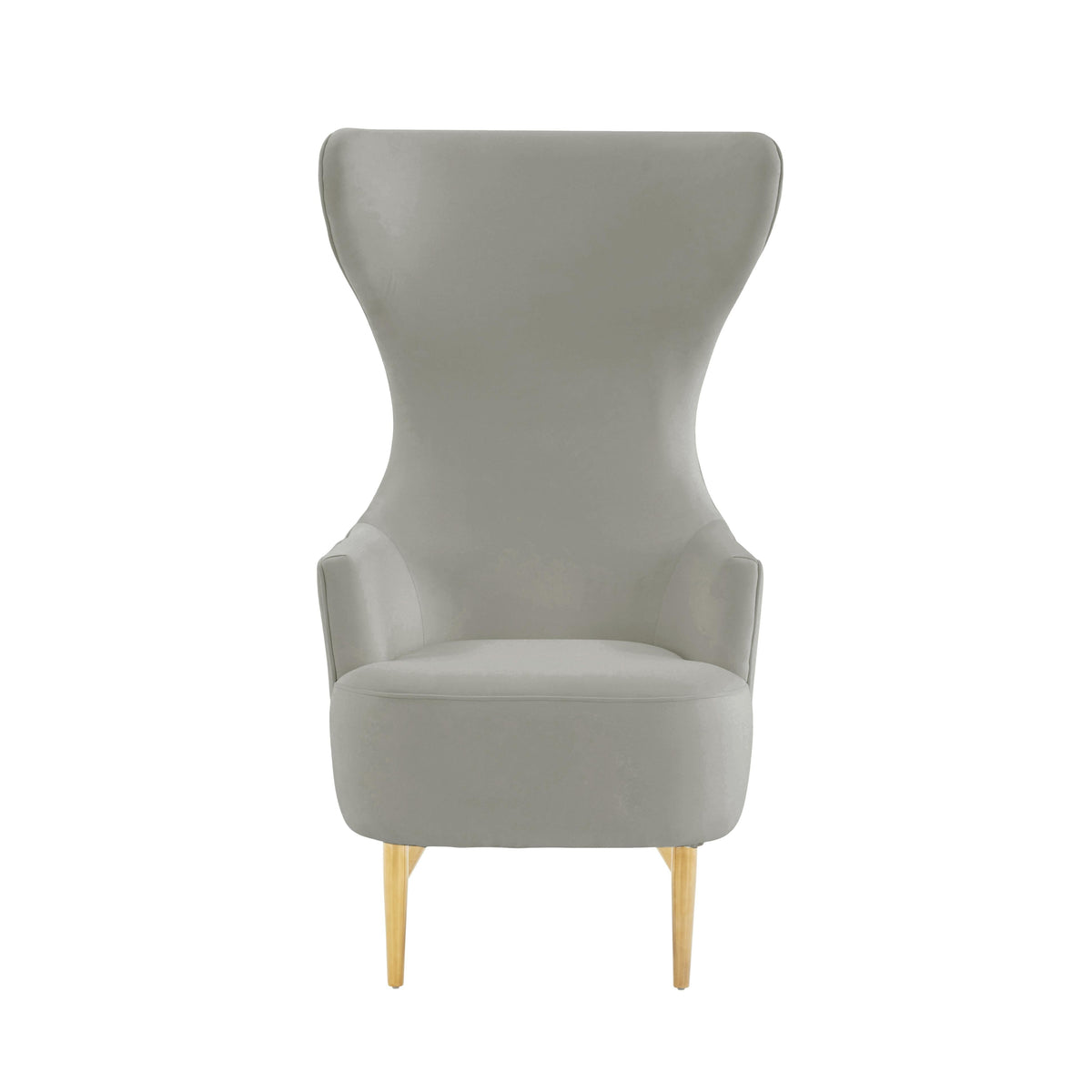 Julia Performance Velvet Channel Tufted Wingback Accent Chair in Grey by TOV Furniture – photo 3 of 7