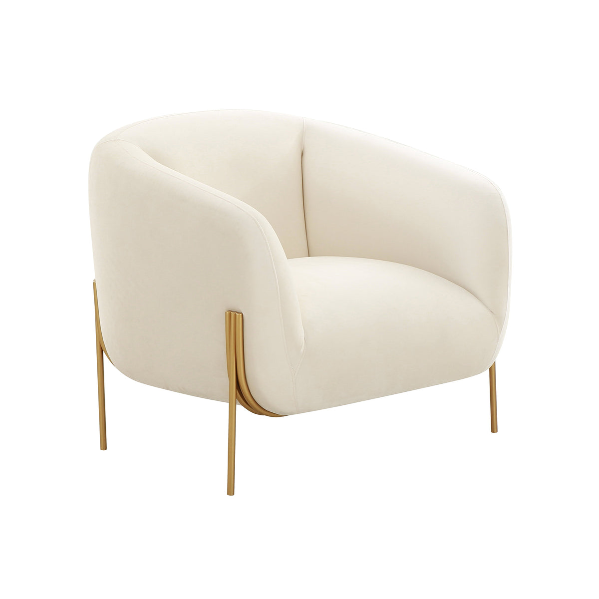 Kandra Performance Velvet Accent Chair in Cream by TOV Furniture – photo 1 of 6