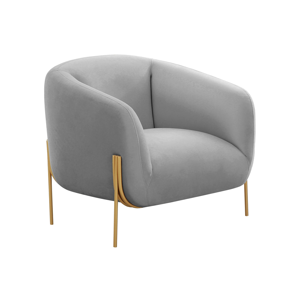 Kandra Performance Velvet Accent Chair in Grey by TOV Furniture – photo 1 of 6