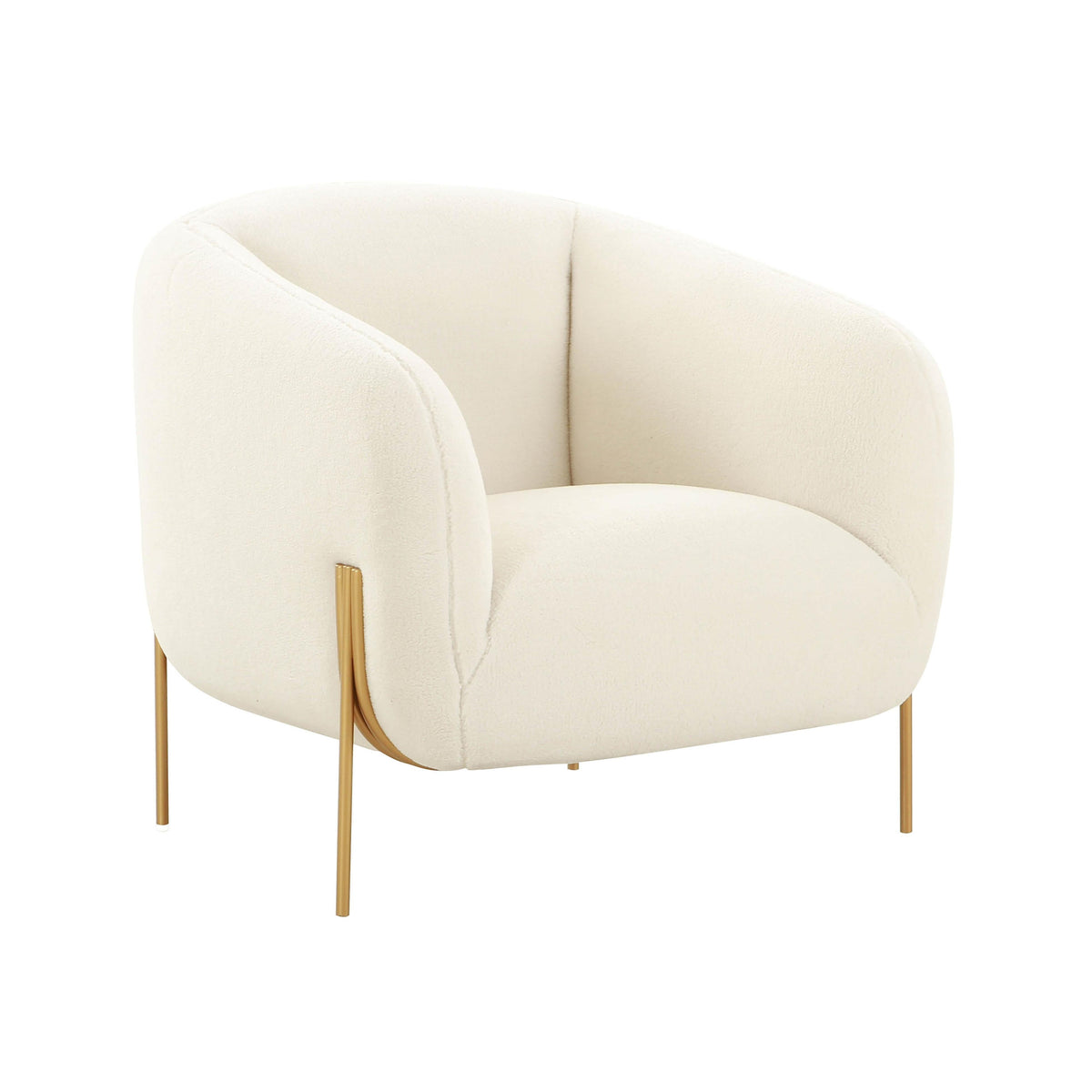Kandra Cream Performance Vegan Shearling Accent Chair by TOV Furniture – photo 1 of 6