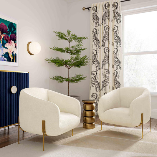 Kandra Cream Performance Vegan Shearling Accent Chair by TOV Furniture – photo 2 of 6