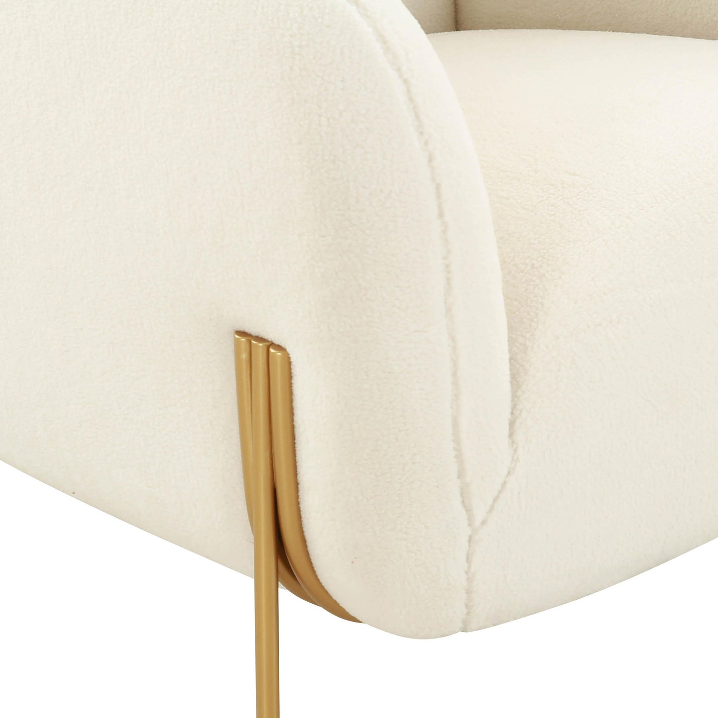 Kandra Cream Shearling Accent Chair by Inspire Me Home Decor by TOV Ihs68629