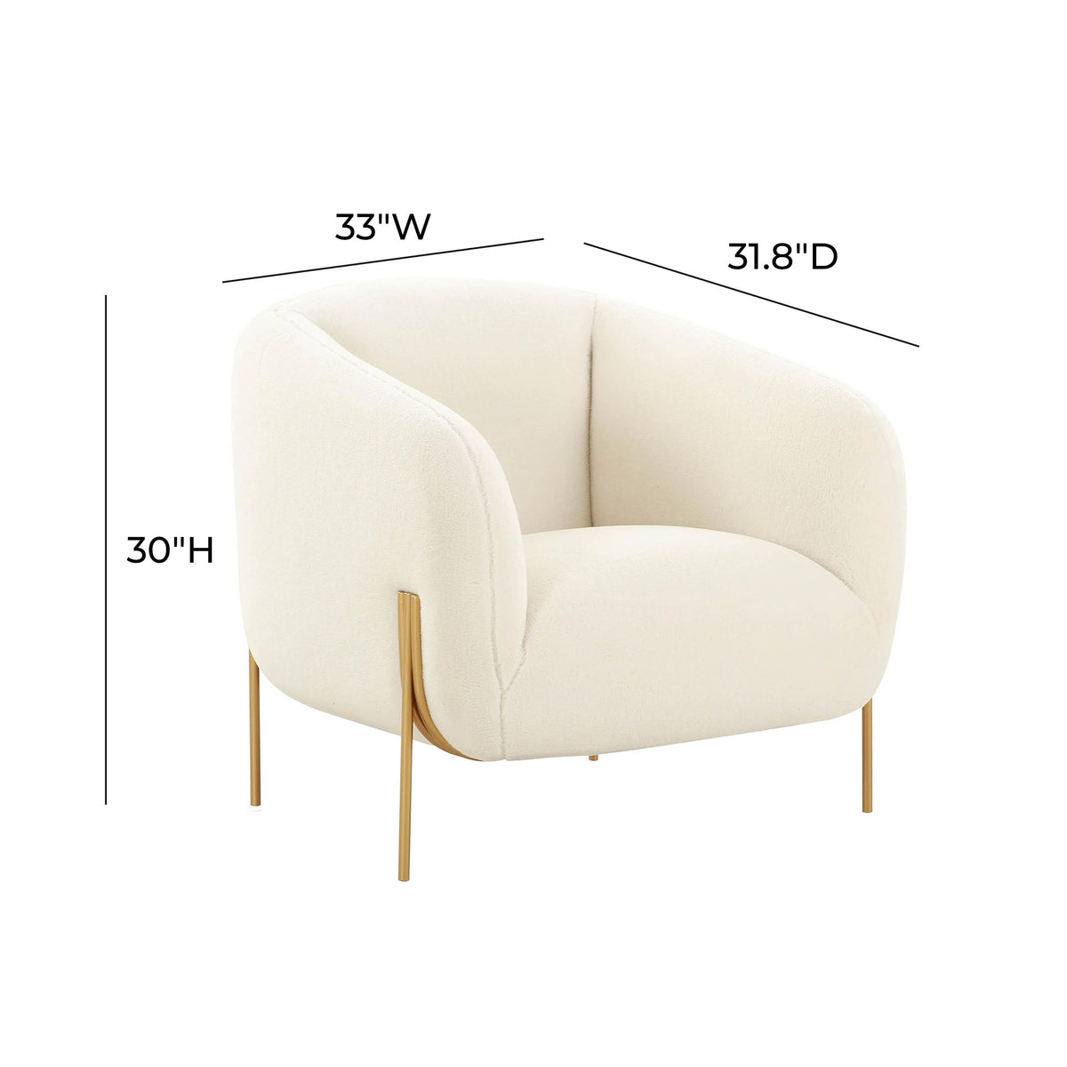 Kandra Cream Performance Vegan Shearling Accent Chair by TOV Furniture – photo 6 of 6
