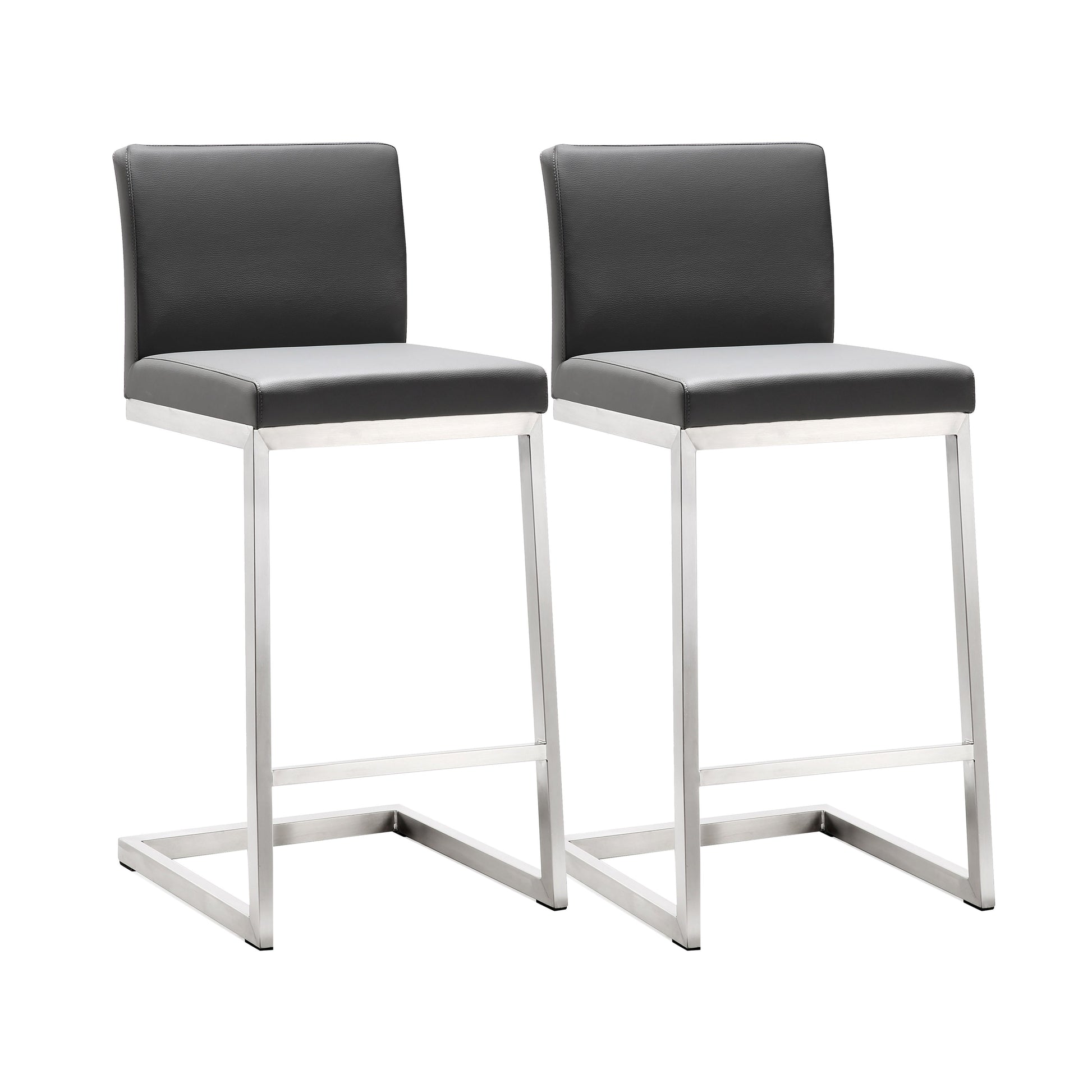 Parma Performance Vegan Leather Counter Stool Set Of 2 by TOV K3606