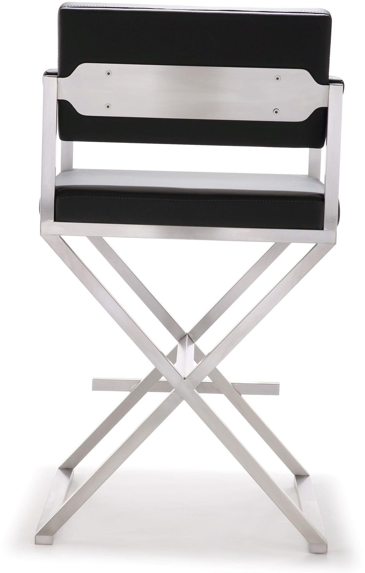 Director Black Performance Vegan Leather and Stainless Steel Counter Stool by TOV Furniture – photo 5 of 10