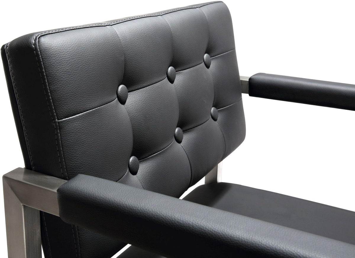 Director Black Performance Vegan Leather and Stainless Steel Counter Stool by TOV Furniture – photo 6 of 10