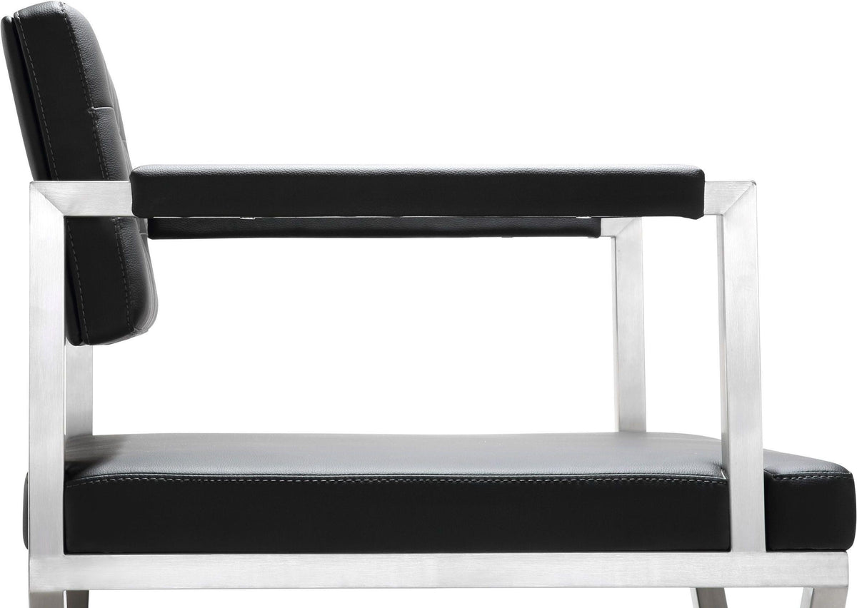 Director Black Performance Vegan Leather and Stainless Steel Counter Stool by TOV Furniture – photo 7 of 10