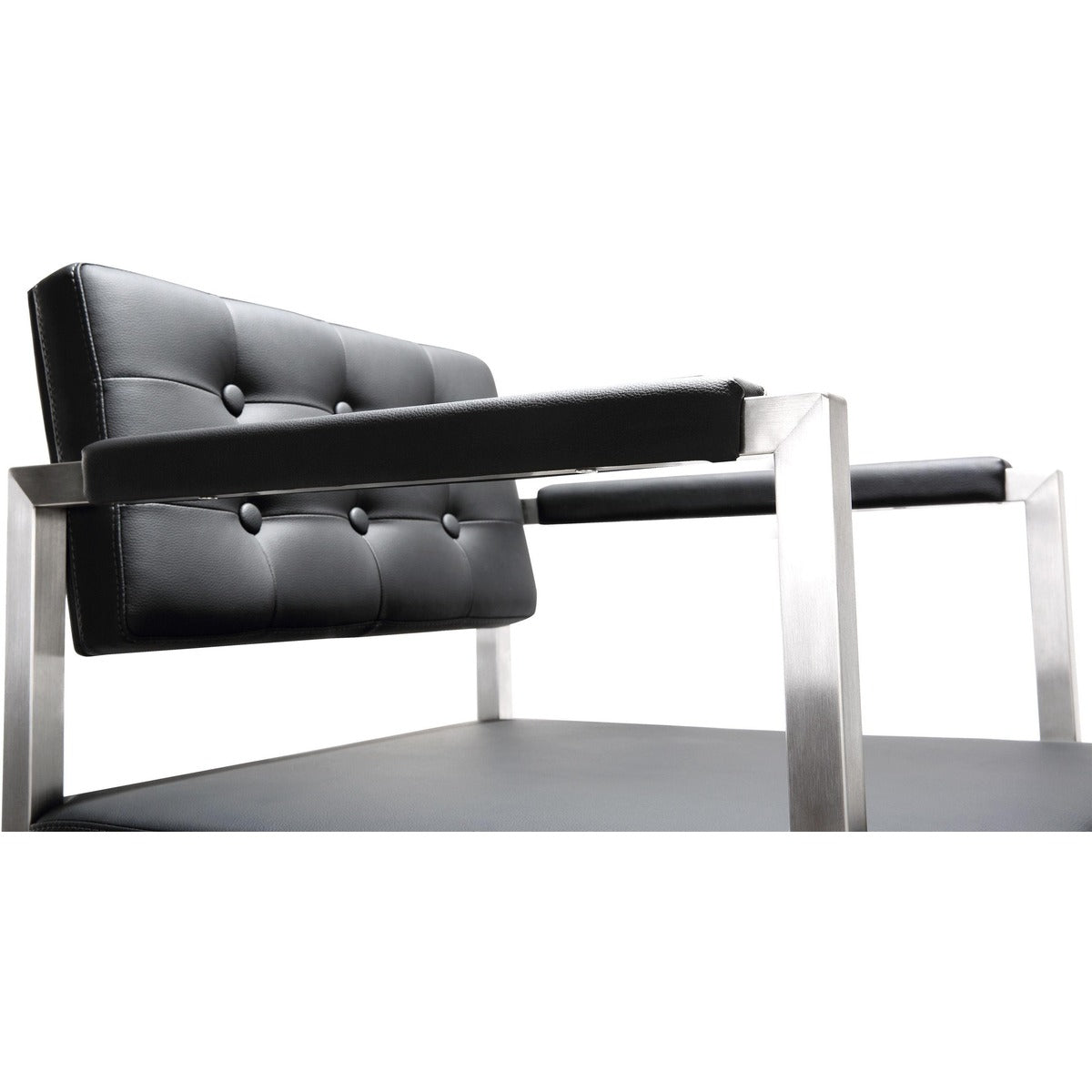 Director Performance Vegan Leather Stool With Silver Base by TOV K3624