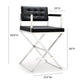 Director Performance Vegan Leather Stool With Silver Base by TOV K3625