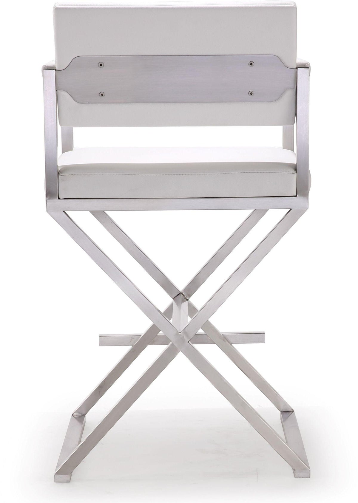 Director White Performance Vegan Leather and Stainless Steel Counter Stool by TOV Furniture – photo 5 of 10