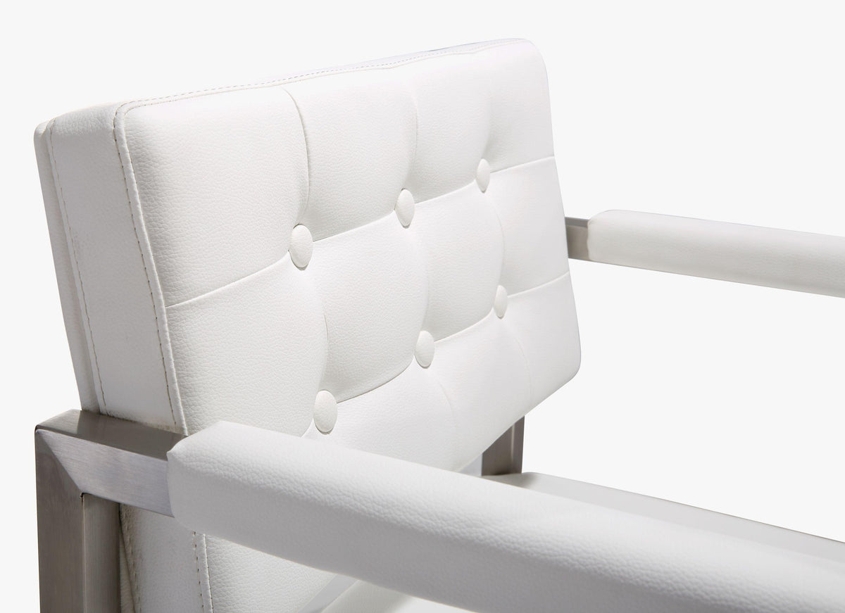 Director White Performance Vegan Leather and Stainless Steel Counter Stool by TOV Furniture – photo 6 of 10