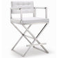 Director Performance Vegan Leather Stool With Silver Base by TOV K3624