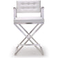 Director Performance Vegan Leather Stool With Silver Base by TOV K3626