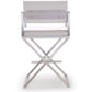 Director Performance Vegan Leather Stool With Silver Base by TOV K3625