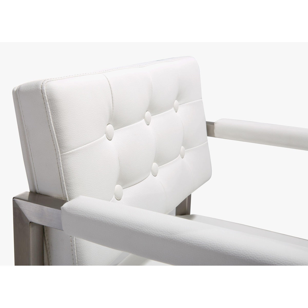 Director Performance Vegan Leather Stool With Silver Base by TOV K3624