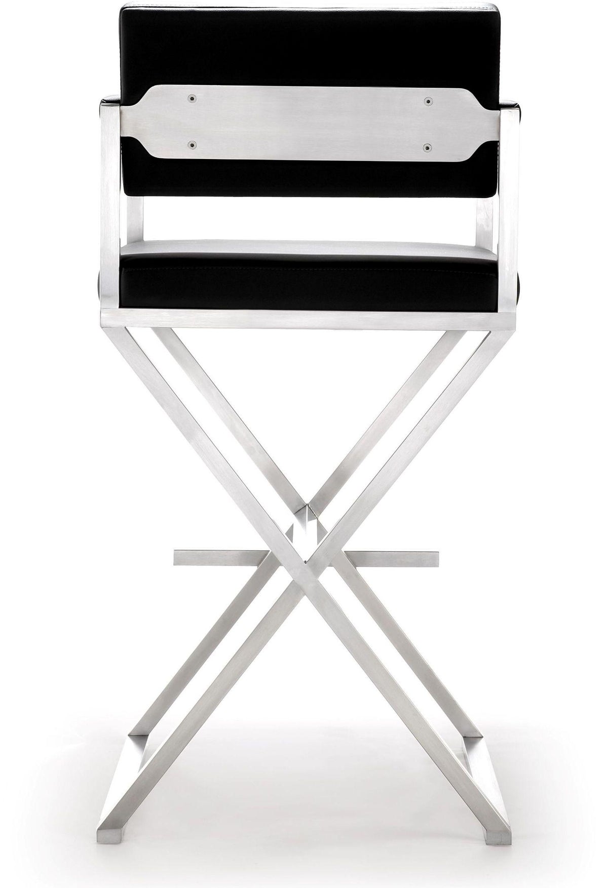 Director Black Performance Vegan Leather and Stainless Steel Barstool by TOV Furniture – photo 5 of 10
