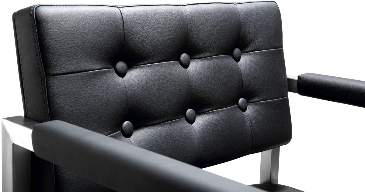 Director Black Performance Vegan Leather and Stainless Steel Barstool by TOV Furniture – photo 6 of 10
